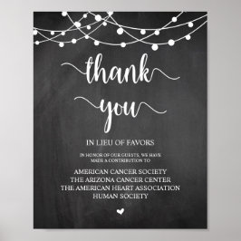 Poster Luzes de String, Donação de Casamento, Contribuiçã