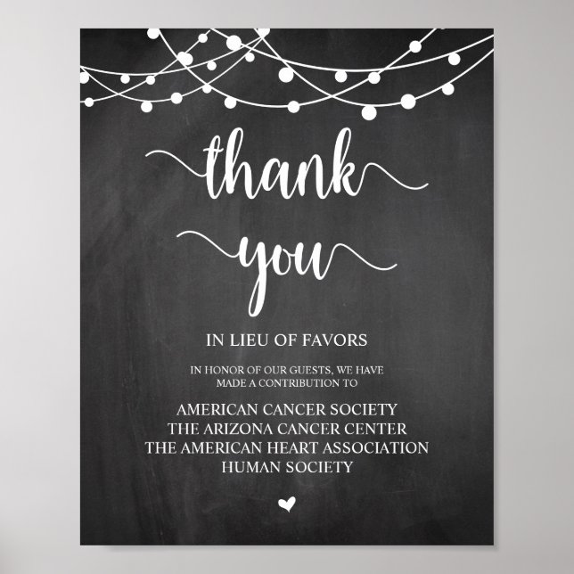 Poster Luzes de String, Donação de Casamento, Contribuiçã (Frente)