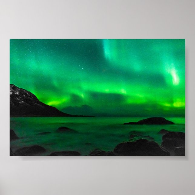 Poster Luzes do norte frias e quentes (Frente)