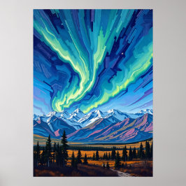 Poster Luzes do norte sobre Denali
