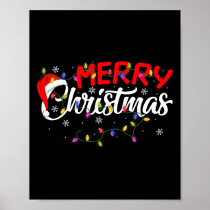 Poster Luzes Feliz Natal Xmas Família Natal Divertido
