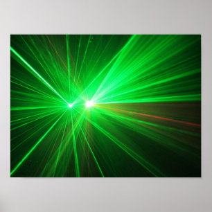 Poster Luzes laser vermelhas e verdes