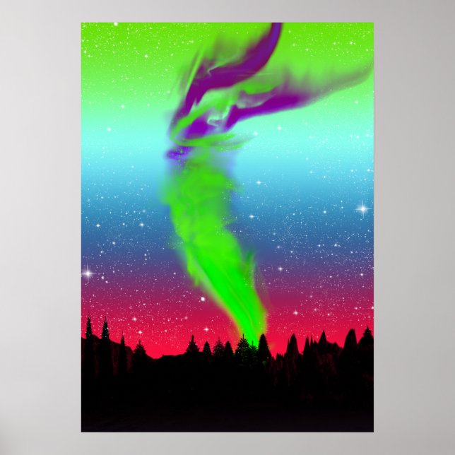 Poster Luzes nortes - Aurora Borealis (Frente)