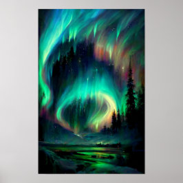 Poster Luzes Nortes, Aurora Borealis, Alasca