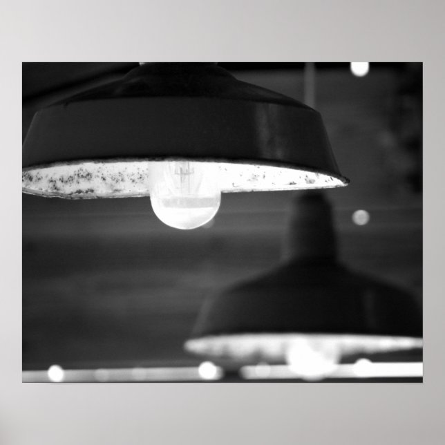 Poster Luzes velhas e negras escuras e brancas a piscar 1 (Frente)