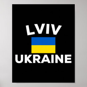 Poster Lviv Ucrânia Bandeira Ucraniana País Cidade Turíst