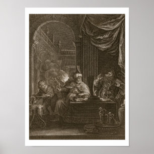 Poster Lycaon metamorfoseou em um lobo, 1731 (a gravura)
