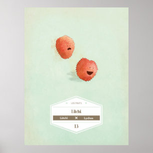 Poster Lychee fruto retrato
