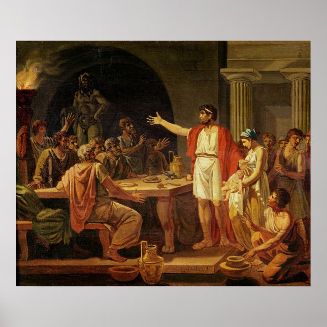 Pôster Lycurgus Showing the Ancients of Sparta their (Frente)
