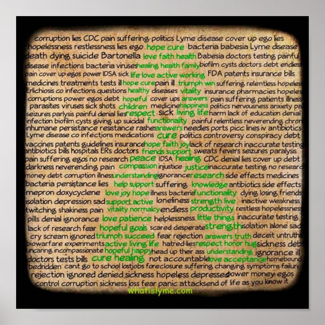 Pôster Lyme Disease Feelings Poster, Denied, Ignored (Frente)