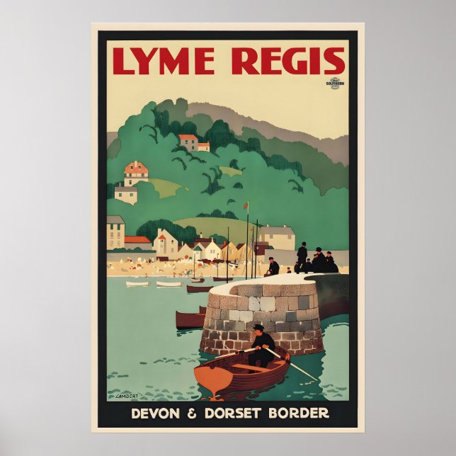 Poster Lyme Regis Devon Fronteira Dorset Inglaterra Grand (Frente)