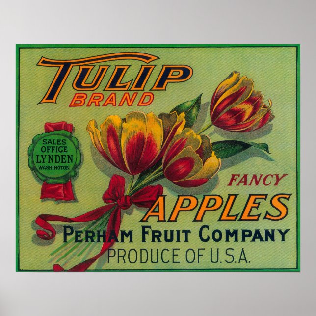 Poster Lynden, WashingtonTulip Apple Crate Label (Frente)