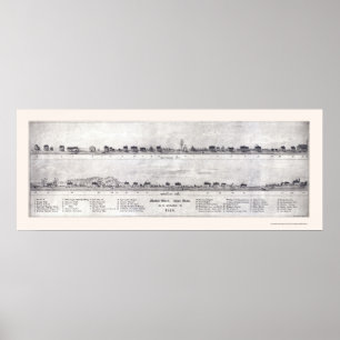 Pôster Lynn, mapa panorâmico das MÃES - 1820