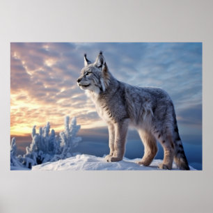 Poster Lynx Animal Nature Selvagem Majestosa