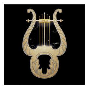 Pôster Lyre de Apollo Mitologia Grega Art Nouveau Desig