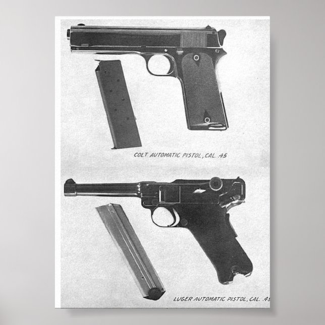 Poster m1911 vs. Luger P08 pistol (Frente)