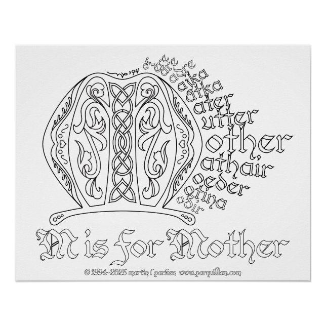 Pôster "M é para a mãe" Colorido no Poster (Frente)