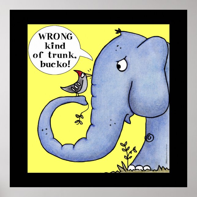 Poster Má compreensão do elefante e do pica-pau (Frente)