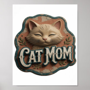 Poster Mãe de Gato Prata Icônica
