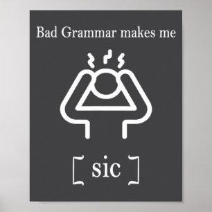 Poster Má Gramática Me Deixa Louco Gramática Divertida