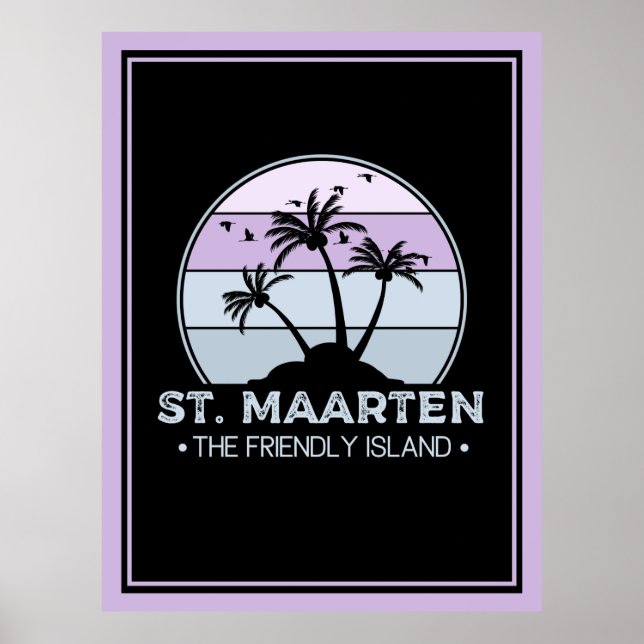 Poster Maarten, o amigo Retro Ilha Sint Martin (Frente)