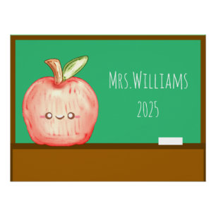 Pôster Maçã de Fruta de Aquarela