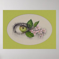 Maçã do meu olho Arte de desenho surreal Verde