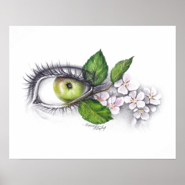 Poster Maçã do meu olho Arte surreal (Frente)