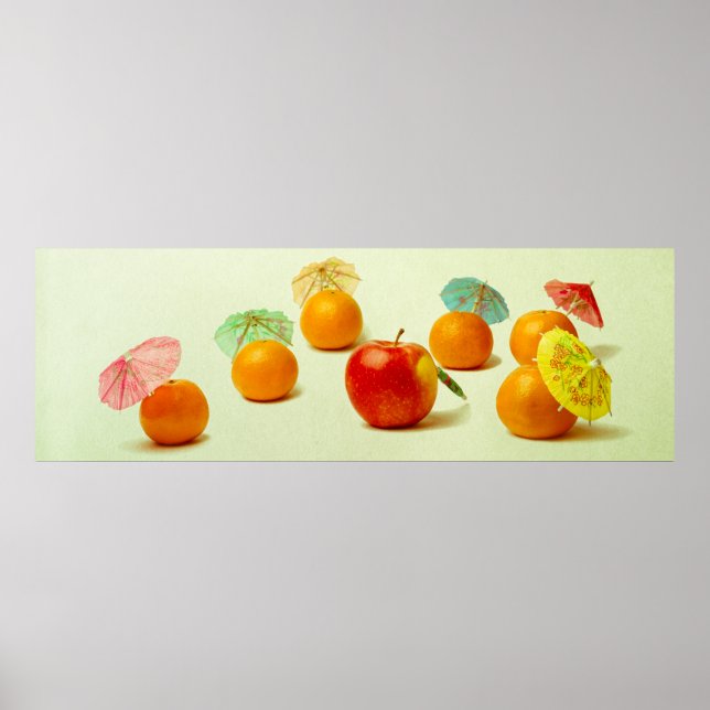 Poster Maçã e mandarinas - Panorama Fruta exótica (Frente)