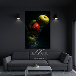 Poster Maçã Espalhando Água – Arte de Parede de Fotografi