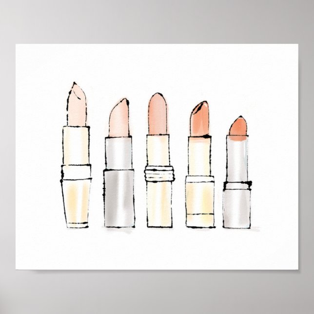 Pôster Maçã Selvagem | Desenho Colorido de Lipstick Moder (Frente)