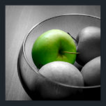 Poster Maçã Verde<br><div class="desc">Uma imagem pop a cores,  embelezando uma bela maçã verde.</div>