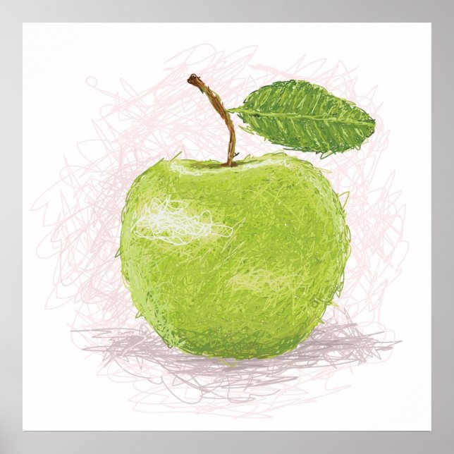 Pôster maçã verde (Frente)
