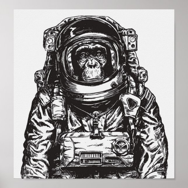 Poster Macaco Astronauta (Frente)