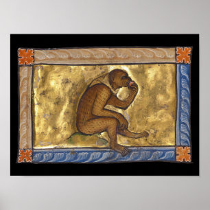 Poster Macaco Bestiário Medieval c. 1270