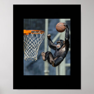 Poster Macaco Chimpanzé Esqueleto Gráfico Engraçado 