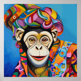 Poster Macaco Colorido