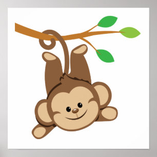 Pôster Macaco de balanço do menino