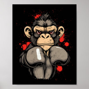 Poster Macaco de Boxe Legal - Fantasia 