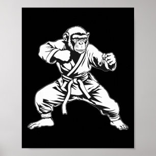 Poster Macaco de Karatê Taekwondo Kickboxing Mma Judô Mac