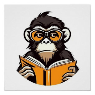 Pôster Macaco de Leitura
