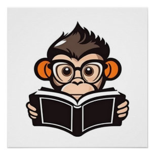 Pôster Macaco de Leitura