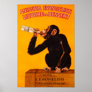 Pôster Macaco do licor de Poster=Italian do vintage