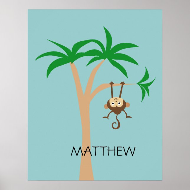 Poster Macaco em uma Árvore (Frente)