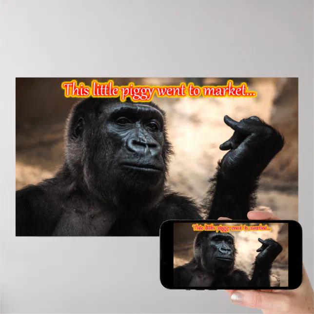 Poster Macaco Engraçado Chimp Memórias com Ditos Engraçad