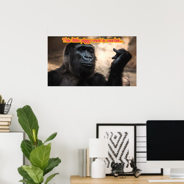 Poster Macaco Engraçado Chimp Memórias com Ditos Engraçad