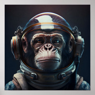 Poster Macaco espacial
