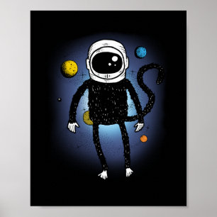 Poster Macaco espacial