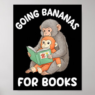 Poster Macaco golpeado com livro engraçado leitura nacion