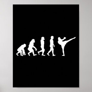 Poster Macaco Gorila Evolução Humana Engraçada Karatê Box
